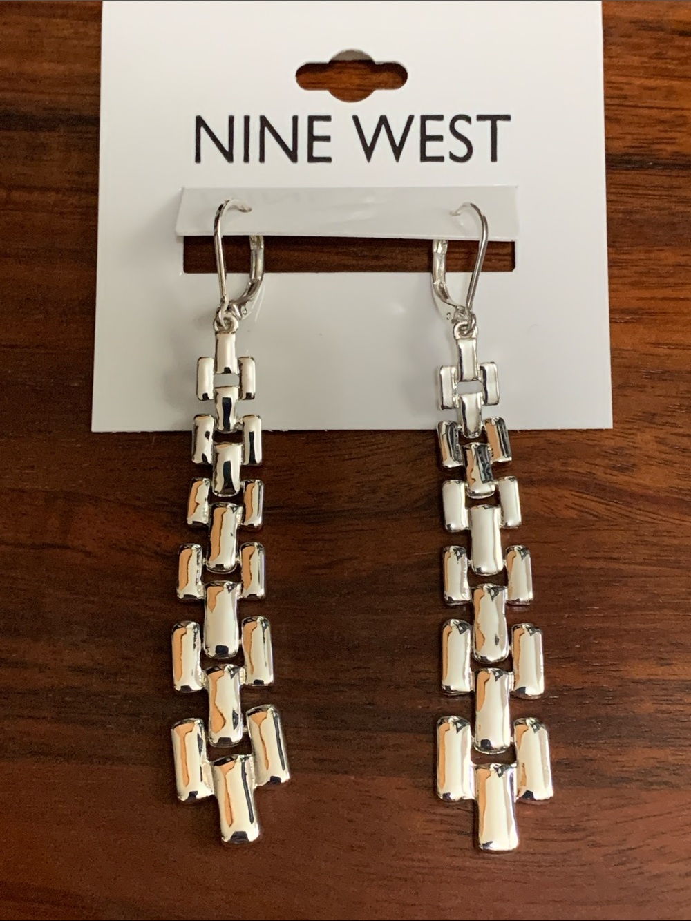NWT Nine West silver tone earrings